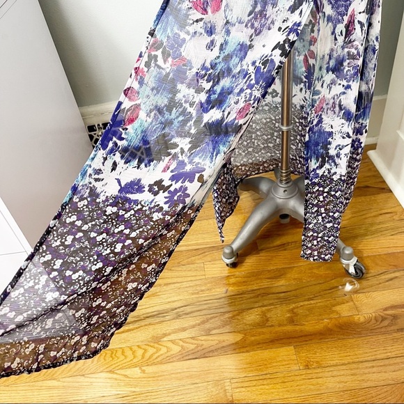 Maurices Floral Maxi Dress Blue Purple Flowers Small - Picture 5 of 11